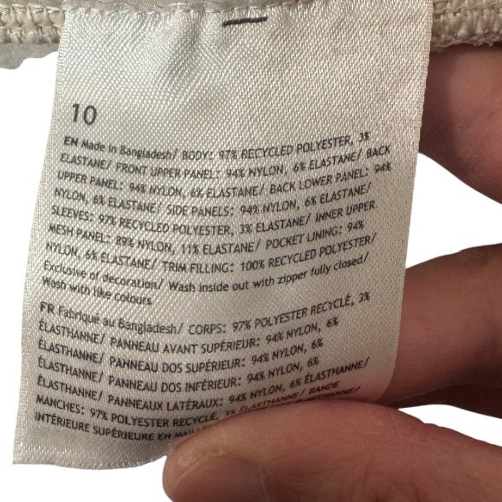 Lululemon fleece lined running jacket white women's size 10 - Picture 16 of 16